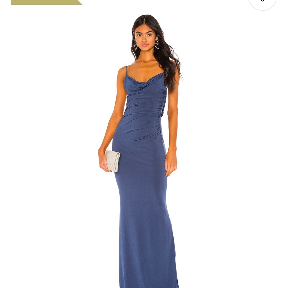 Elegant Blue Strapless Gown